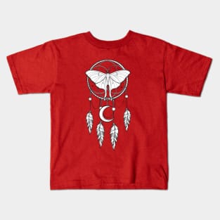 Luna Moth Dreamcatcher Tattoo graphic design Kids T-Shirt